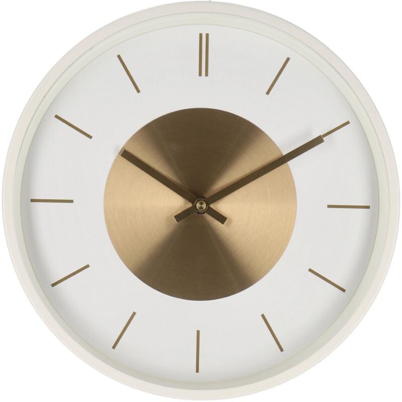 foto del prodotto decor space orologio da parete jordy bianco oro in alluminio 30x4,8 cm a batteria