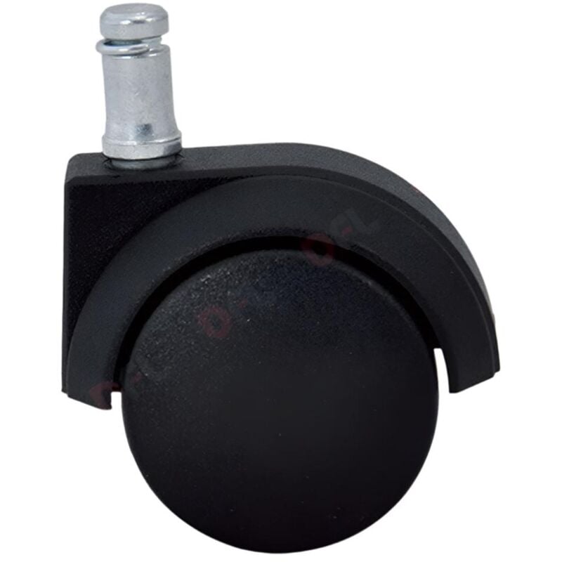 foto del prodotto decor space ruota per mobili con supporto a cuffia in nylon nero rotante e perno ad innesto