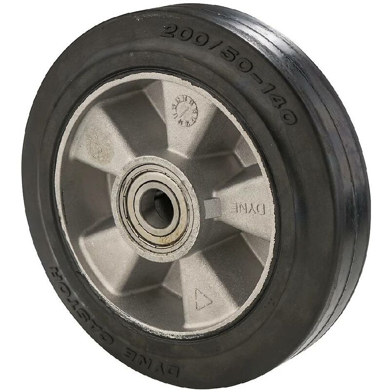 foto del prodotto decor space ruota per transpallet di ricambio con rivestimento in gomma e supporto in alluminio flangiato