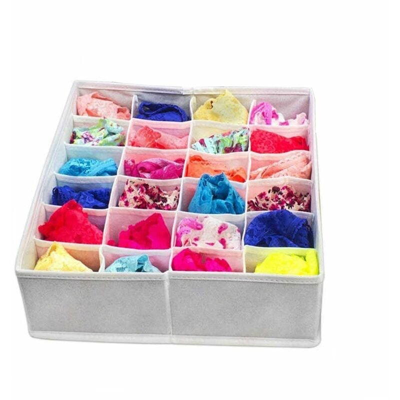 foto del prodotto decor space scatola porta intimo per cassetti box in tessuto con tappo salvaspazio 36 x 25 cm
