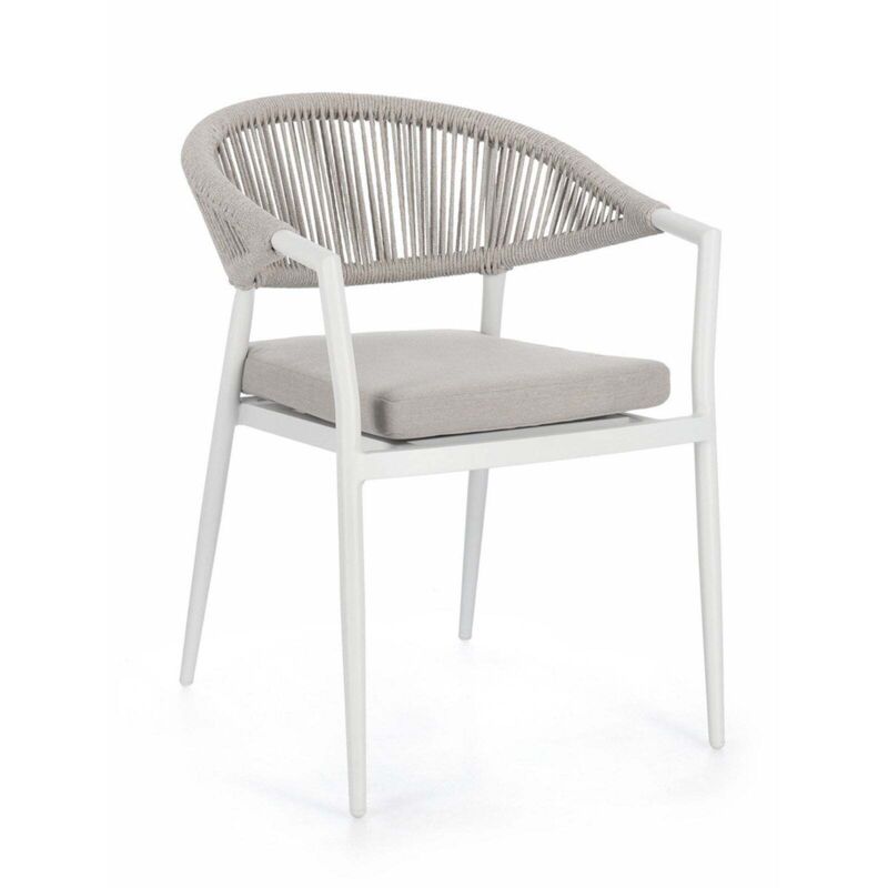 foto del prodotto decor space sedia millor struttura in alluminio con braccioli per interni ed esterni bianco confezione da 1 pezzo
