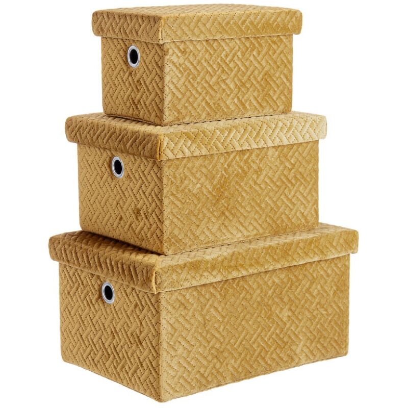 foto del prodotto decor space set 3 scatola averill rettangolare ocra