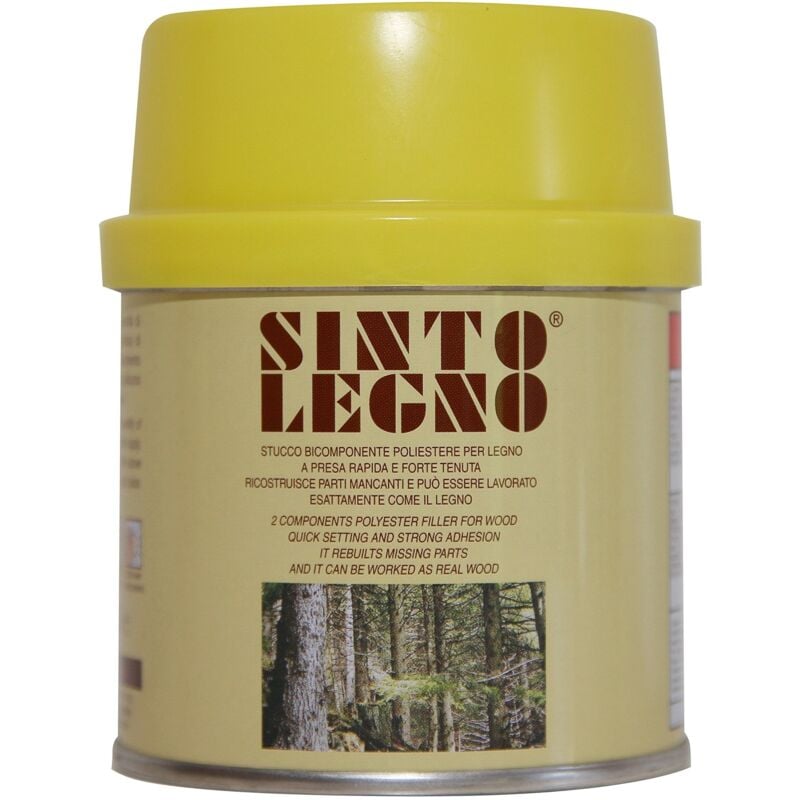 foto del prodotto decor space sintolegno mastice stucco per legno bicomponente poliestere. con fibre di legno ml 175 chiaro scuro