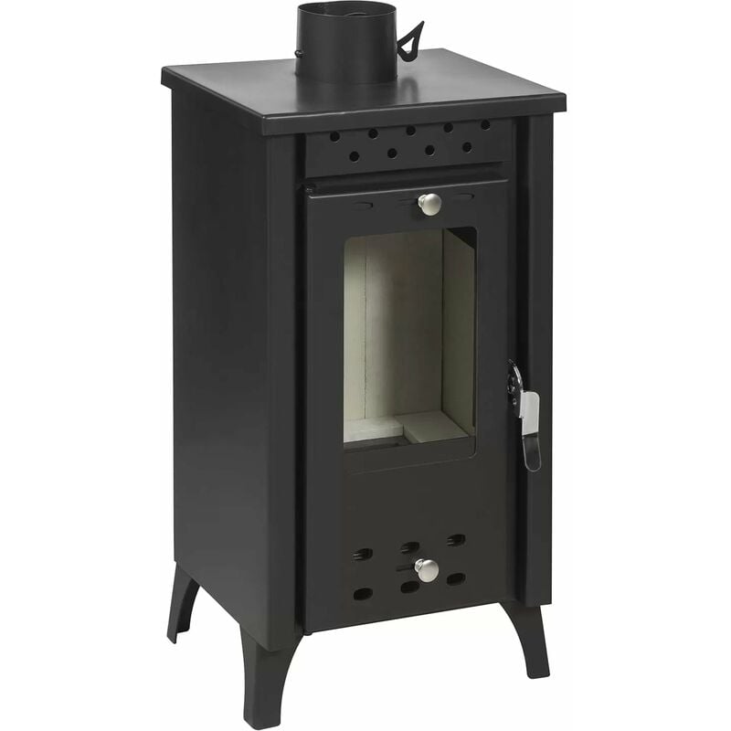 foto del prodotto decor space stufa a legna ermes 8,5 kw in acciaio verniciato caminetto h 74 cm