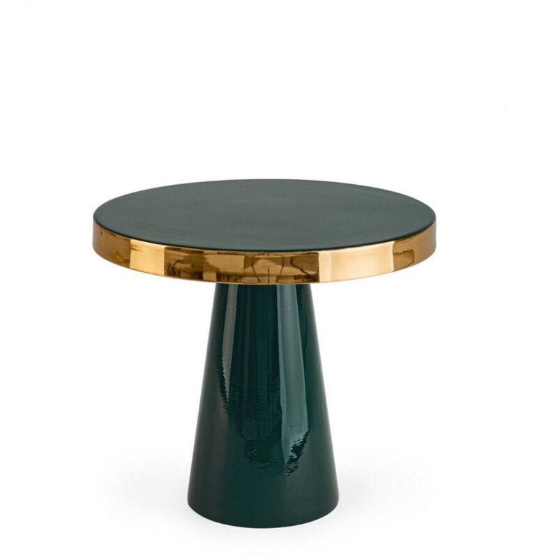 foto del prodotto decor space tavolino nandika tondo con struttura in acciaio per interni verde