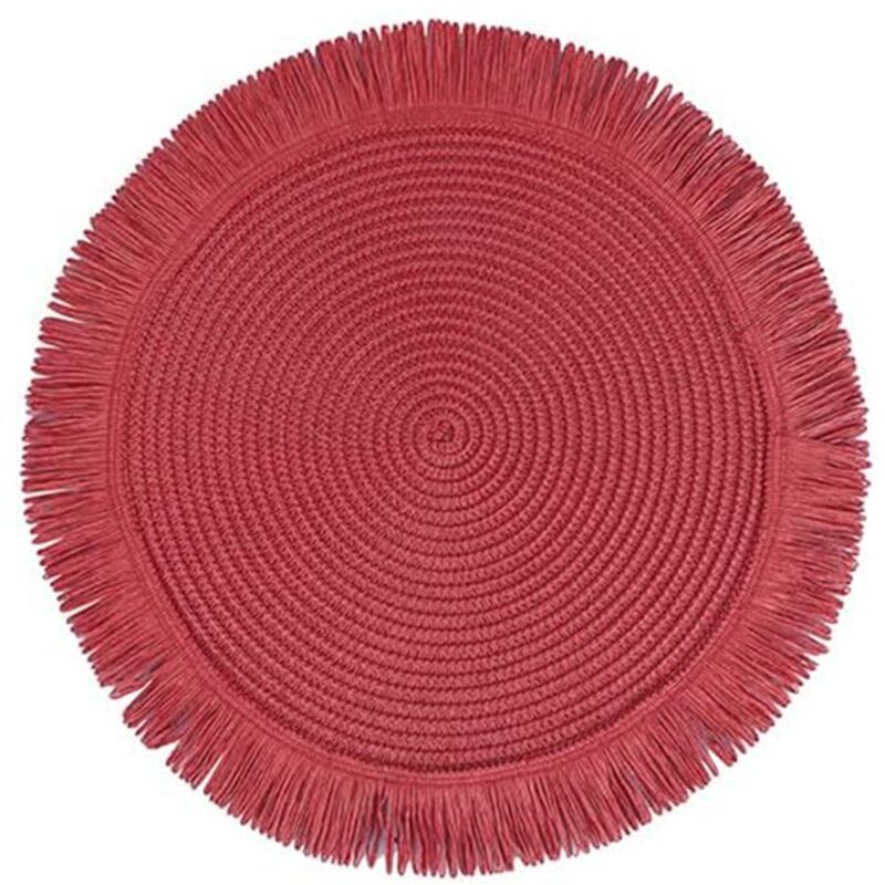 foto del prodotto decor space tovaglietta rotonda in carta intrecciata da tavolo 38 cm bianco