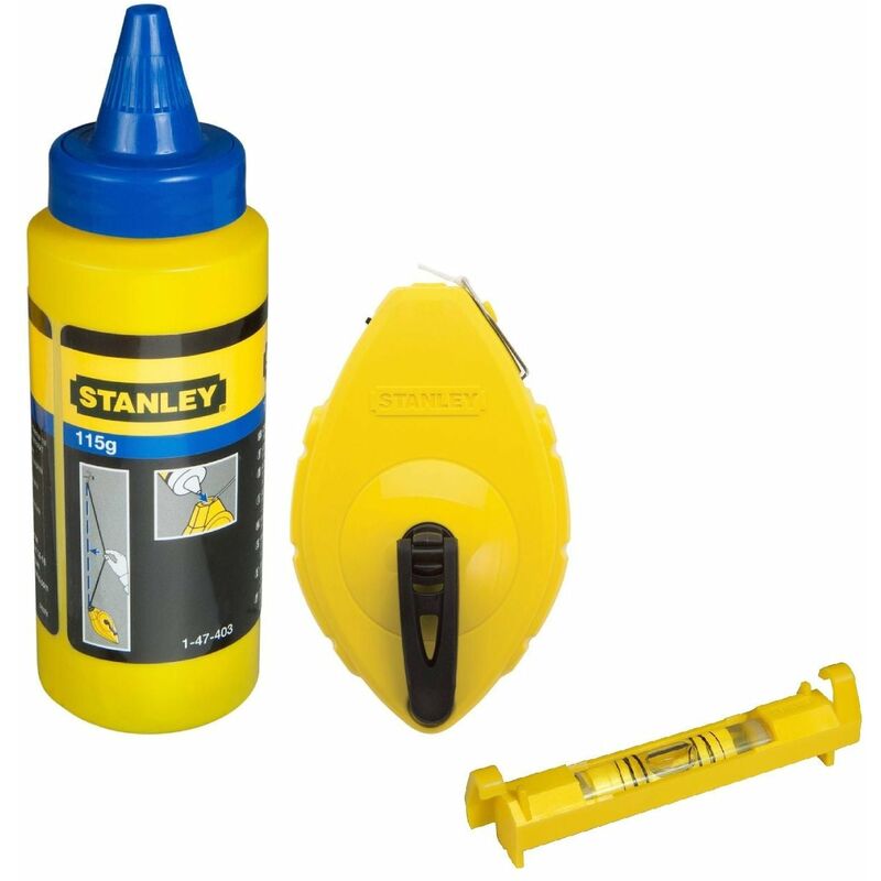 foto del prodotto decor space tracciarighe in plastica completo di mini livella e flacone di polvere blu da 113 ml