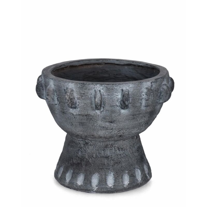 foto del prodotto decor space vaso bucchero tondo in magnesia grigio per uso esterno 39 cm