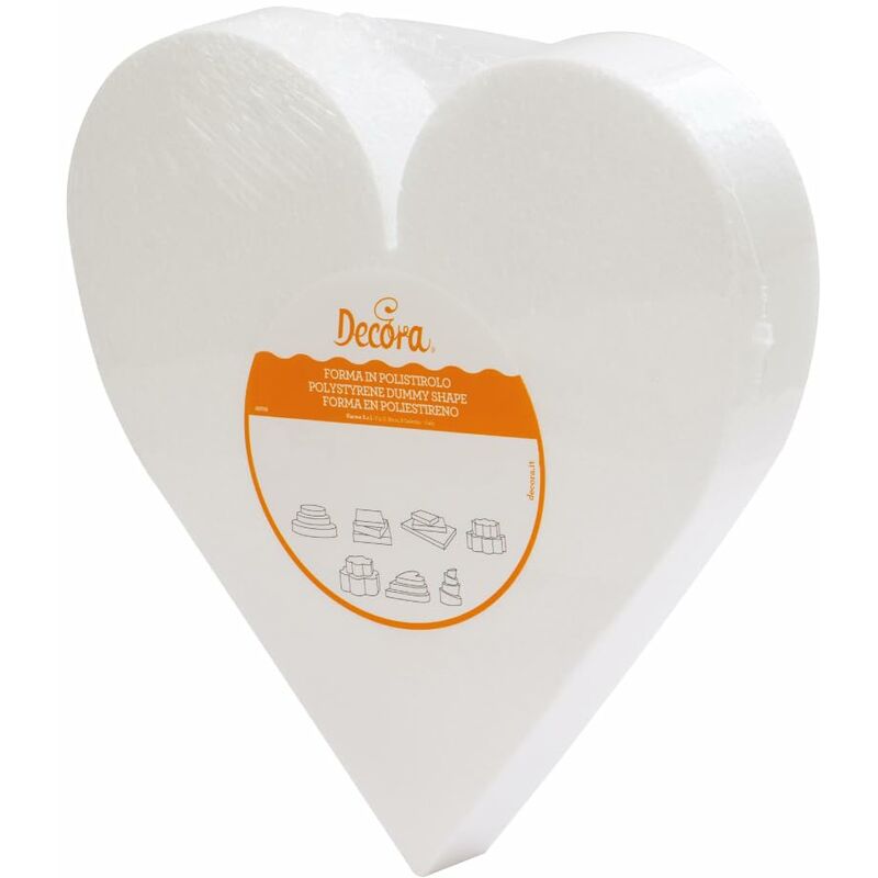 foto del prodotto decora 0173914 basi a forma di cuore in polistirolo ideali per esercitazioni e per realizzare torte a piani dall aspetto perfetto, dim. 15 x h 5 cm