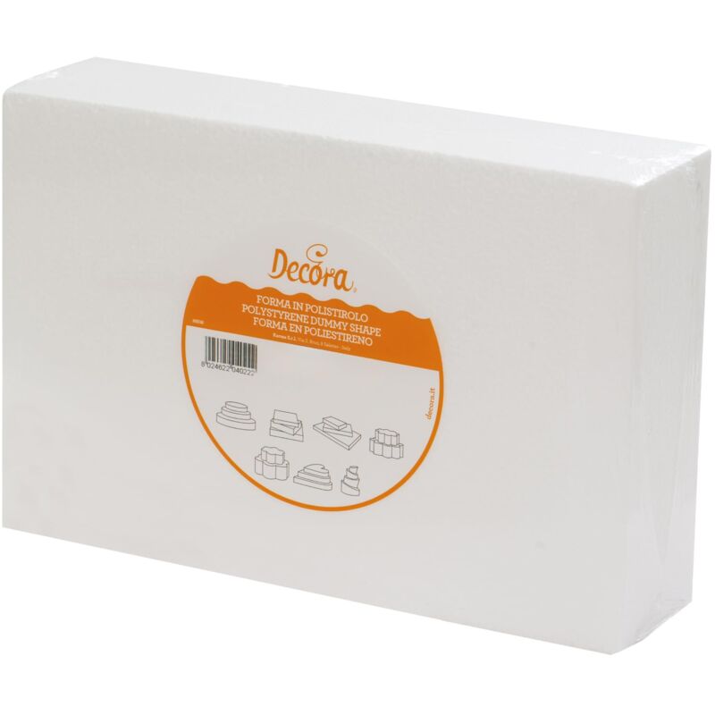 foto del prodotto decora 0174058 basi rettangolari in polistirolo ideali per esercitazioni e per realizzare torte a piani dall aspetto perfetto, dim. 30 x 45 x h 7,5