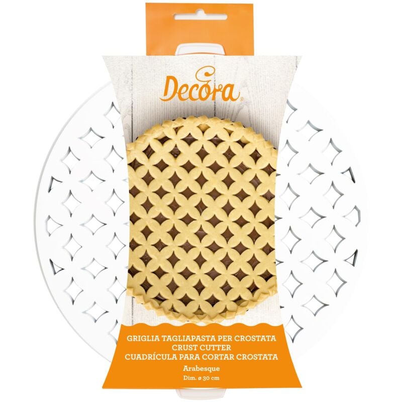 foto del prodotto decora 0215800 griglia tagliapasta per crostate arabesque, plastica, 30 cm, bianco, 30 x 30 x 3 cm