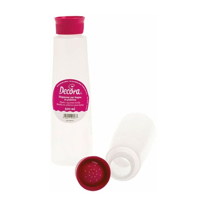 foto del prodotto decora dispenser per bagna con tappo bucherellato, trasparente arancia, 500 ml