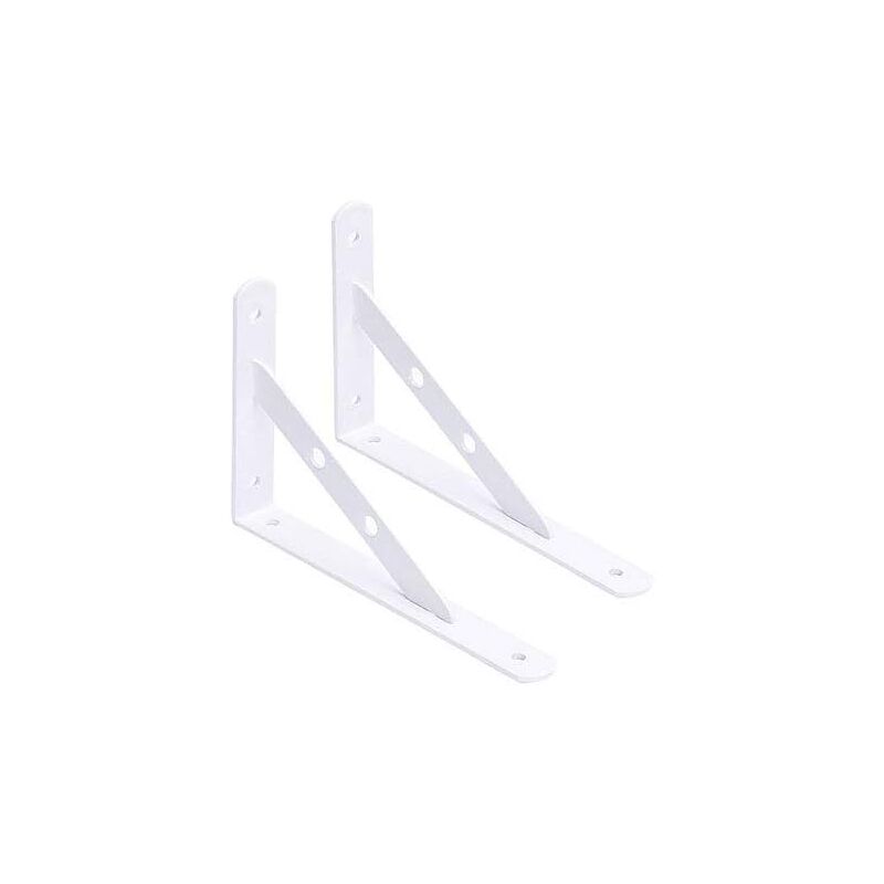 foto del prodotto decorative bracket for wall shelf with stainless steel screws 200 x 120 mm set of 2, white