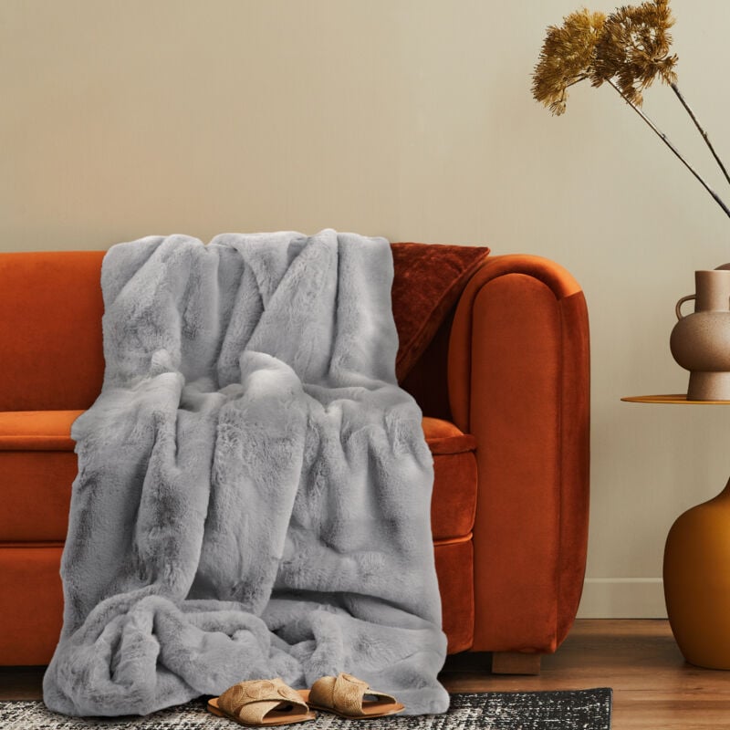 foto del prodotto decorativo sal n manta acogedora colcha sof manta lavable mullido suave grigio, 150x200cm paco home