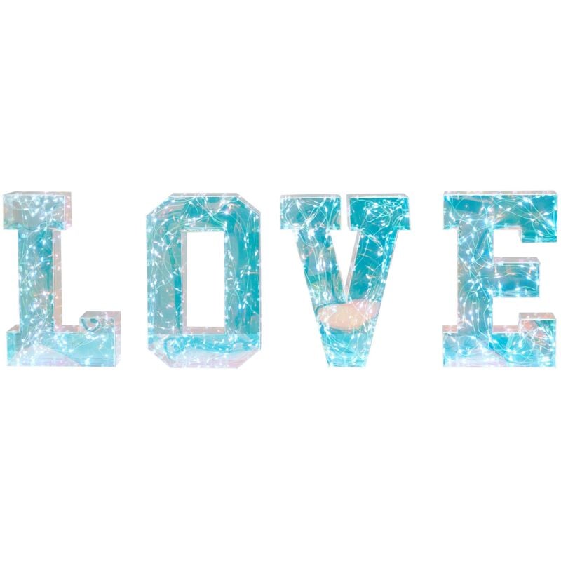 foto del prodotto decorazione a led luci di lettere luminose love usb multicolore proycon