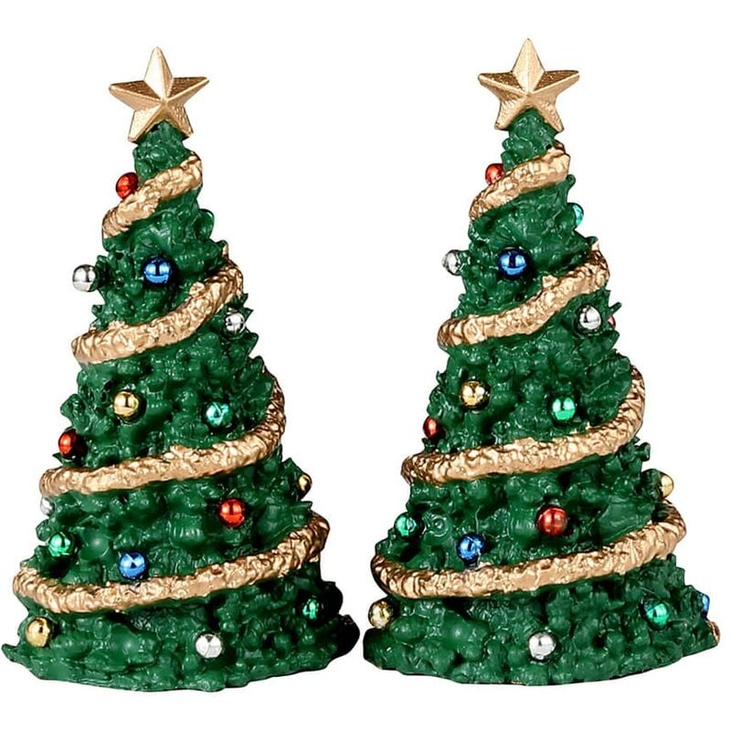 foto del prodotto decorazione albero di natale classico per villaggio di natale e presepe, in resina da h 3,5 cm
