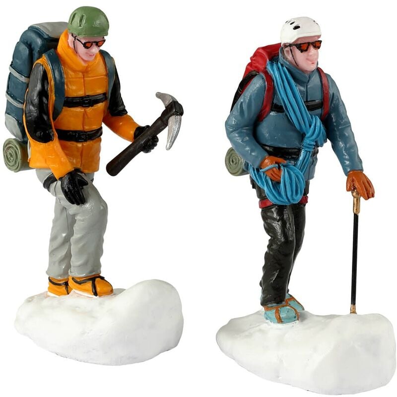 foto del prodotto decorazione alpinisti set di 2 per villaggio di natale e presepe, in resina da h 4,5 cm