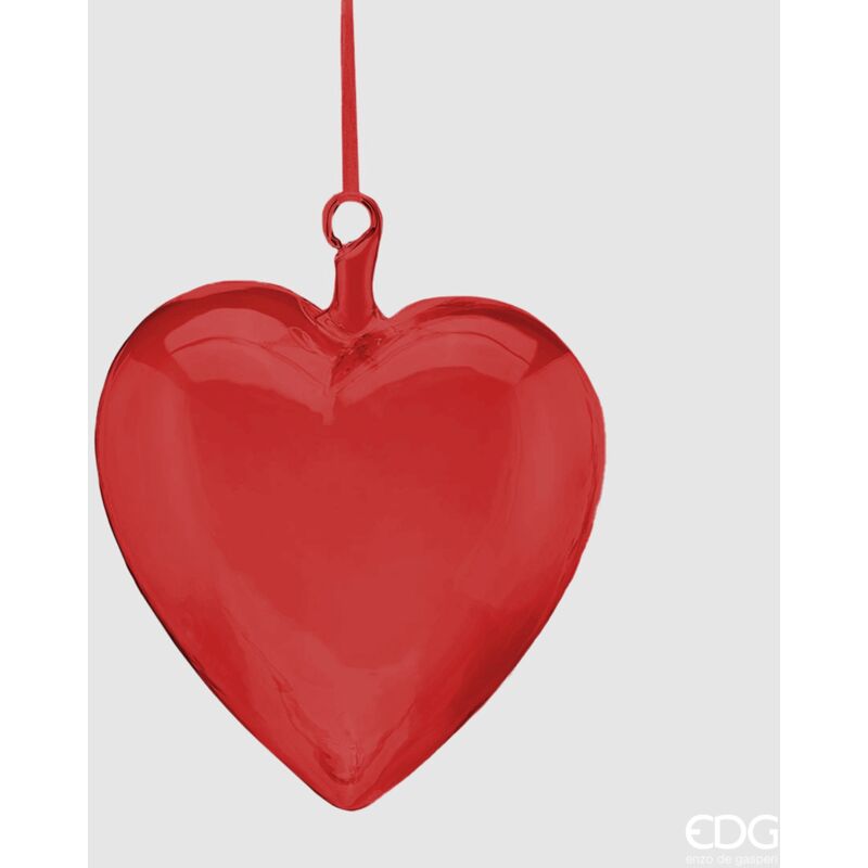 foto del prodotto decorazione cuore in vetro soffiato d 18 rosso edg
