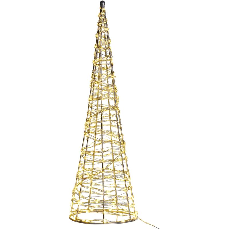 foto del prodotto decorazione da esterno e interno con luci a led albero di natale 57 cm in metallo argento kotala
