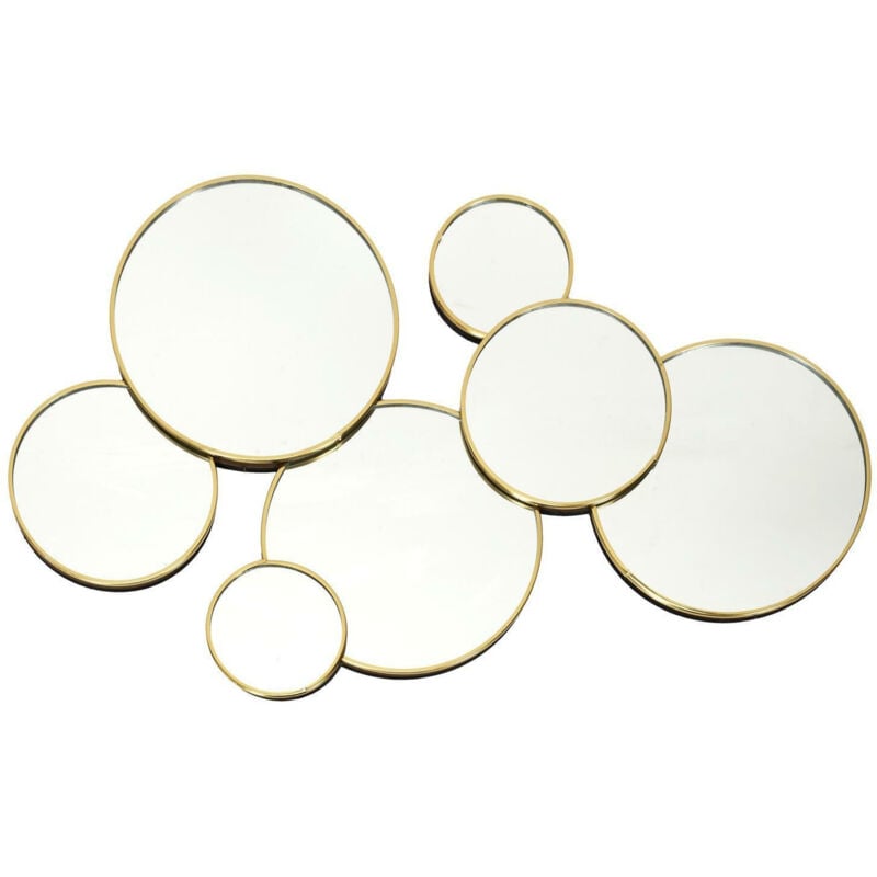 foto del prodotto decorazione da parete aindar con specchi rotondi, oro