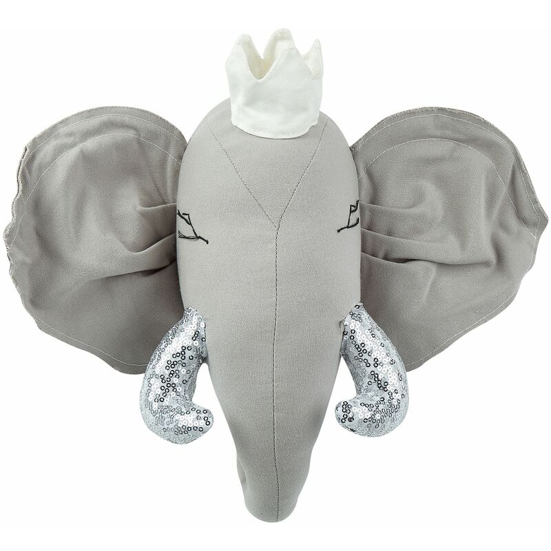 foto del prodotto decorazione da parete cotone grigio argento e bianco sporco 39 x 33 cm tantor