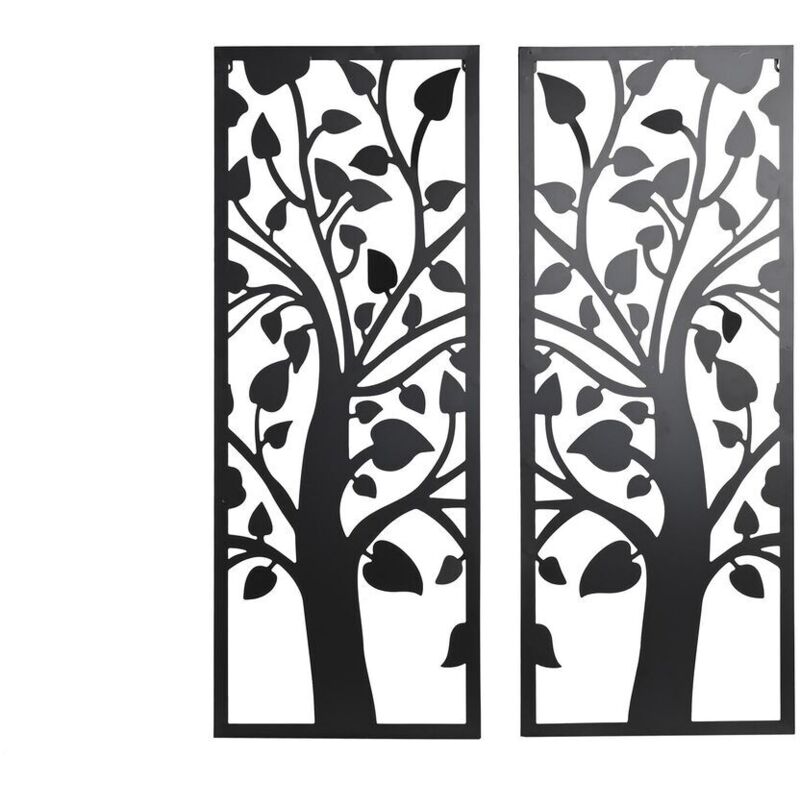 foto del prodotto decorazione da parete dkd home decor (2 pezzi) albero metallo shabby chic (35 x 1,3 x 91 cm)