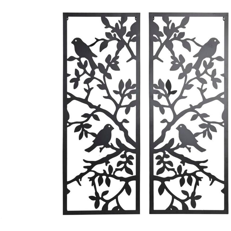 foto del prodotto decorazione da parete dkd home decor 2 pezzi metallo uccelli shabby chic 35 x 1,3 x 91 cm 