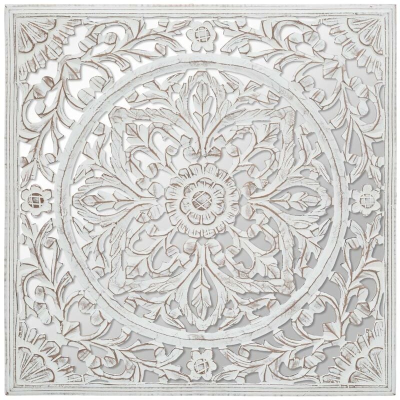 foto del prodotto decorazione da parete fanny, specchio in legno intagliato 58x58cm atmosphera cr ateur d int rieur