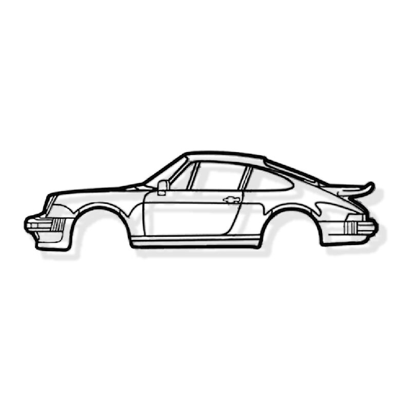 foto del prodotto decorazione da parete in metallo 911 mod 930 dettagliata decorazione in metallo silhouette auto 100cm