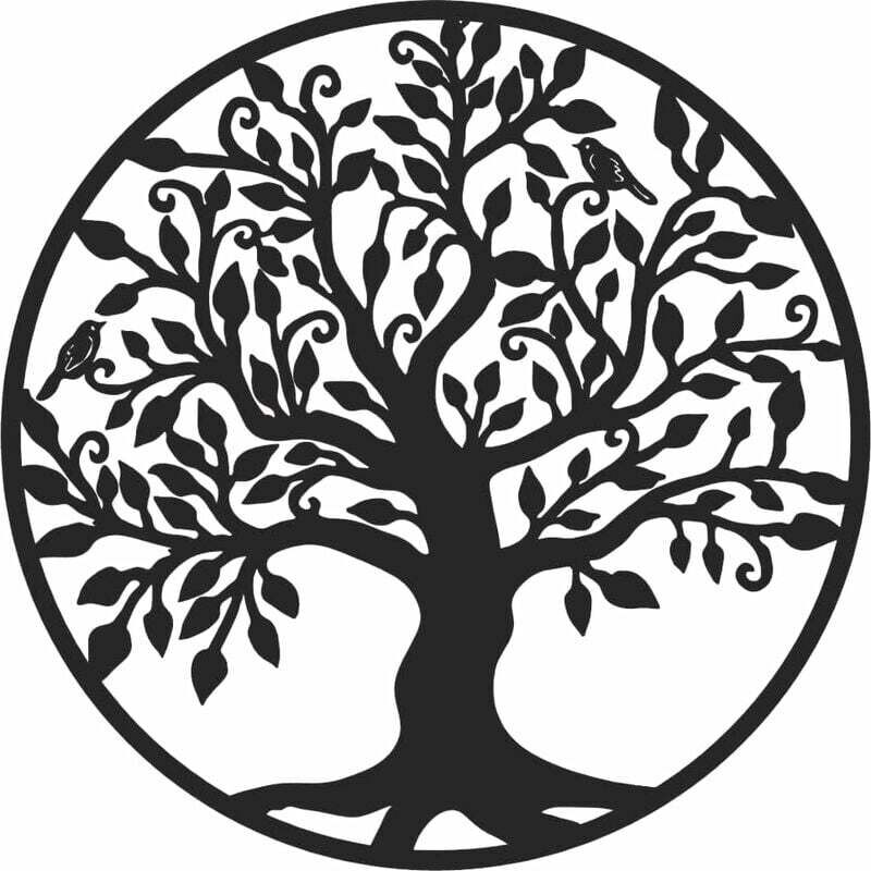 foto del prodotto decorazione da parete in metallo con cornice albero della vita decorazione da parete industriale nera grande dipinto moderno originale per soggiorno