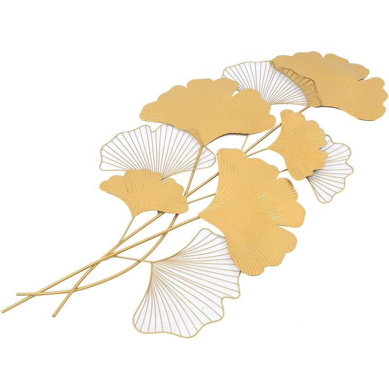 foto del prodotto decorazione da parete in metallo ginkgo, decorazione da parete per soggiorno, decorazione da parete, 55 x 110 cm