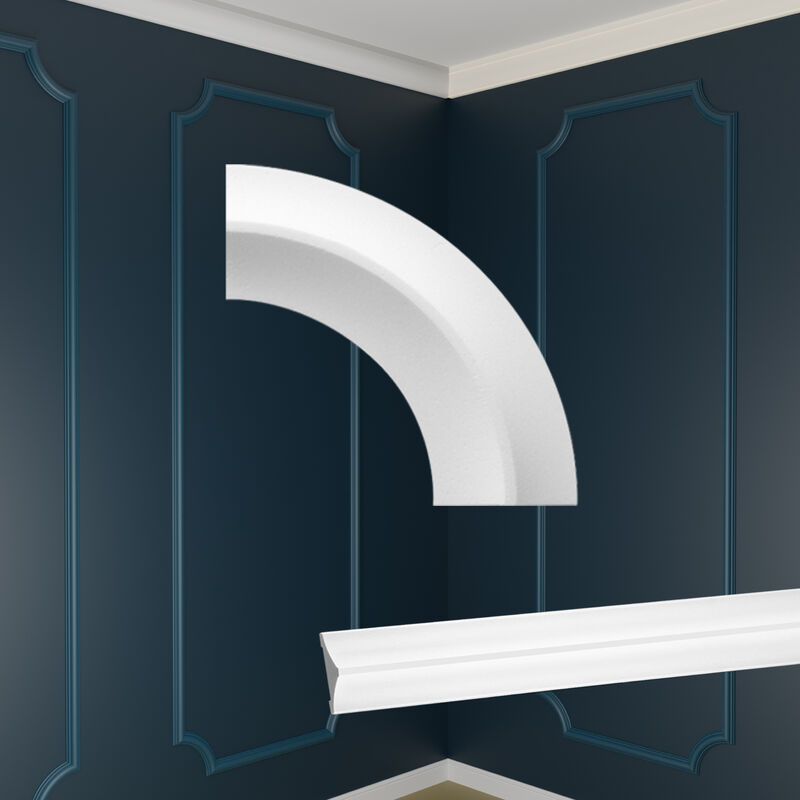 foto del prodotto decorazione da parete in polistirolo bianco cornici e segmenti per pareti 4 ecksegmente de , eckrahmen nb 42 01 de marbet design