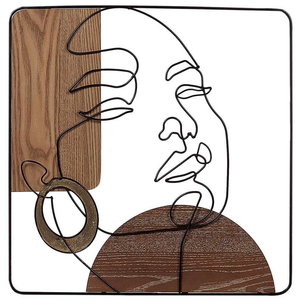 foto del prodotto decorazione da parete marrone ferro mdf 50 x 50 cm accessori minimalista fatto a mano
