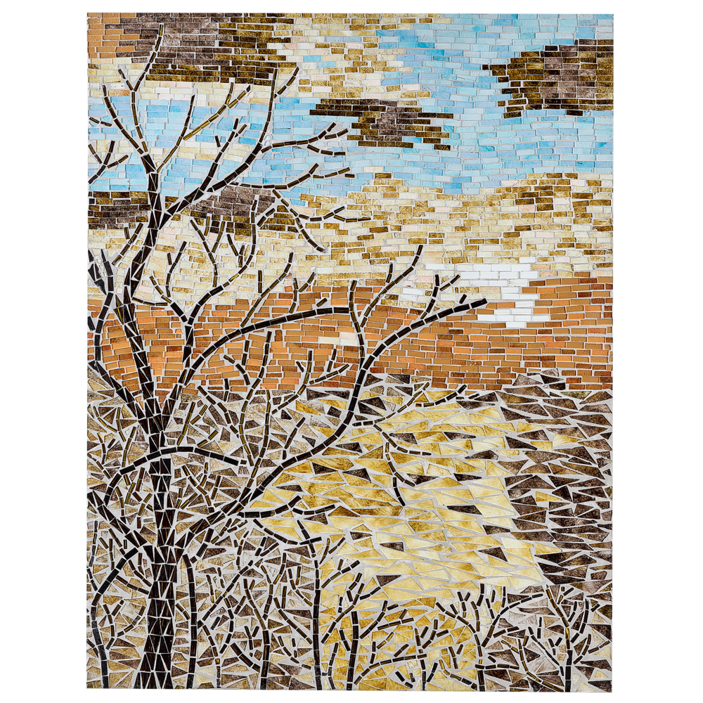 foto del prodotto decorazione da parete mosaico di vetro motivo natura accessorio moderno e minimalista