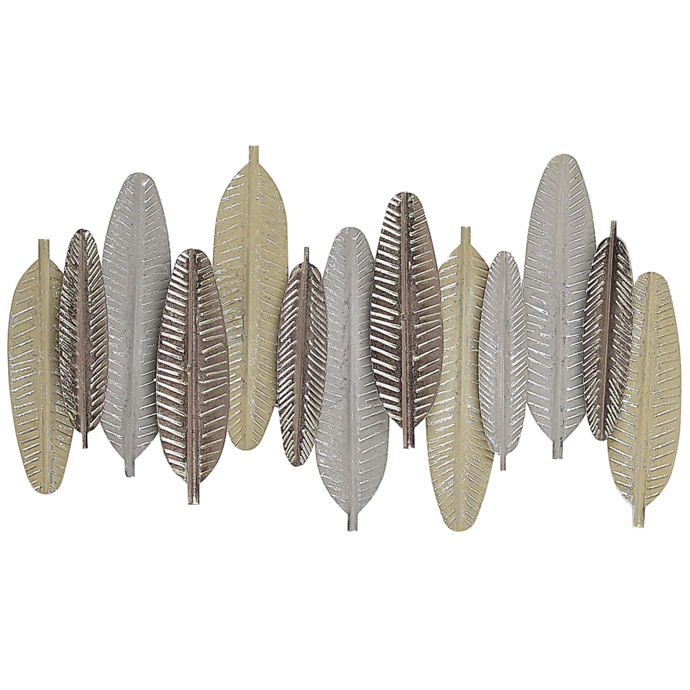 foto del prodotto decorazione da parete piume dorato e argento metallo 66 x 37 cm industrial modern