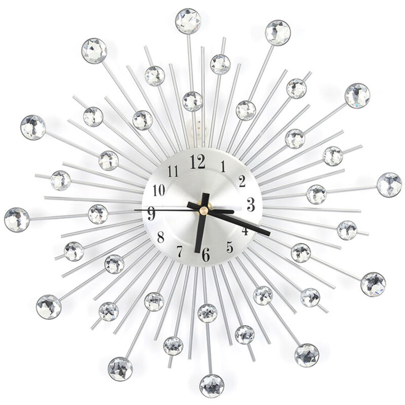 foto del prodotto decorazione della camera da letto del soggiorno dell orologio da parete in metallo tempestato di diamanti di lusso alla moda eosnow