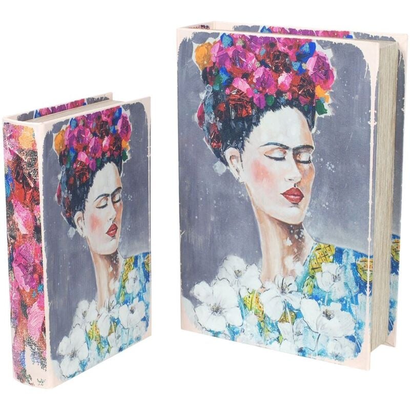 foto del prodotto decorazione di scatole di libri boxes bride frida set 2u boxes multicolol book 21x30x7cm 19454 signes grimalt