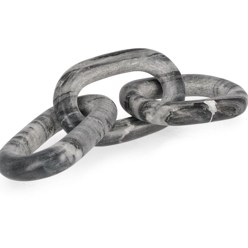 foto del prodotto decorazione kandy catena 3 a per uso decorativo realizzato in marmo 36.25 x 10 x h 10cm 5 anelli bianco