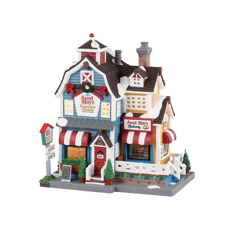 foto del prodotto decorazione la casa del pancake di zia may per villaggio di natale e presepe, in porcellana da h 11,3 cm