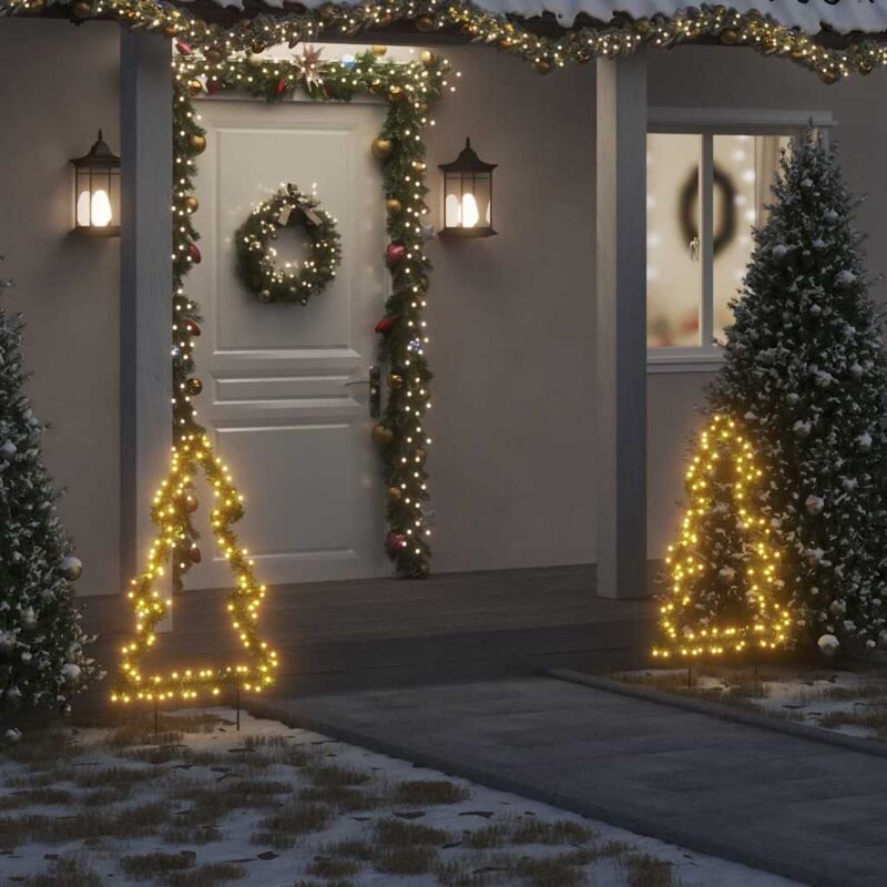 foto del prodotto decorazione luminosa natale picchetti terra albero 115led 90cm vidaxl
