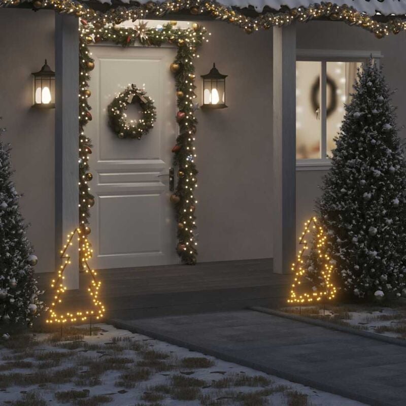foto del prodotto decorazione luminosa natalizia con picchetti albero 80led 60cm vidaxl