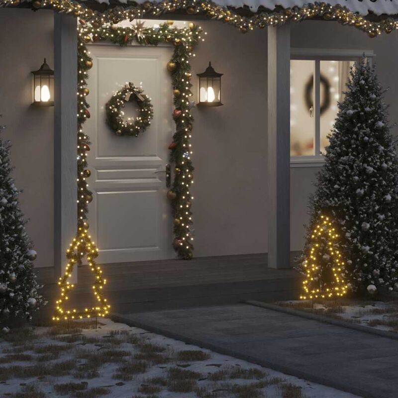 foto del prodotto decorazione luminosa natalizia con picchetti albero 80led 60cm vidaxl