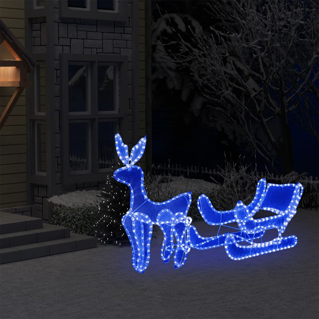 foto del prodotto decorazione luminosa natalizia slitta e renna con rete 432 led cod mxl 32577