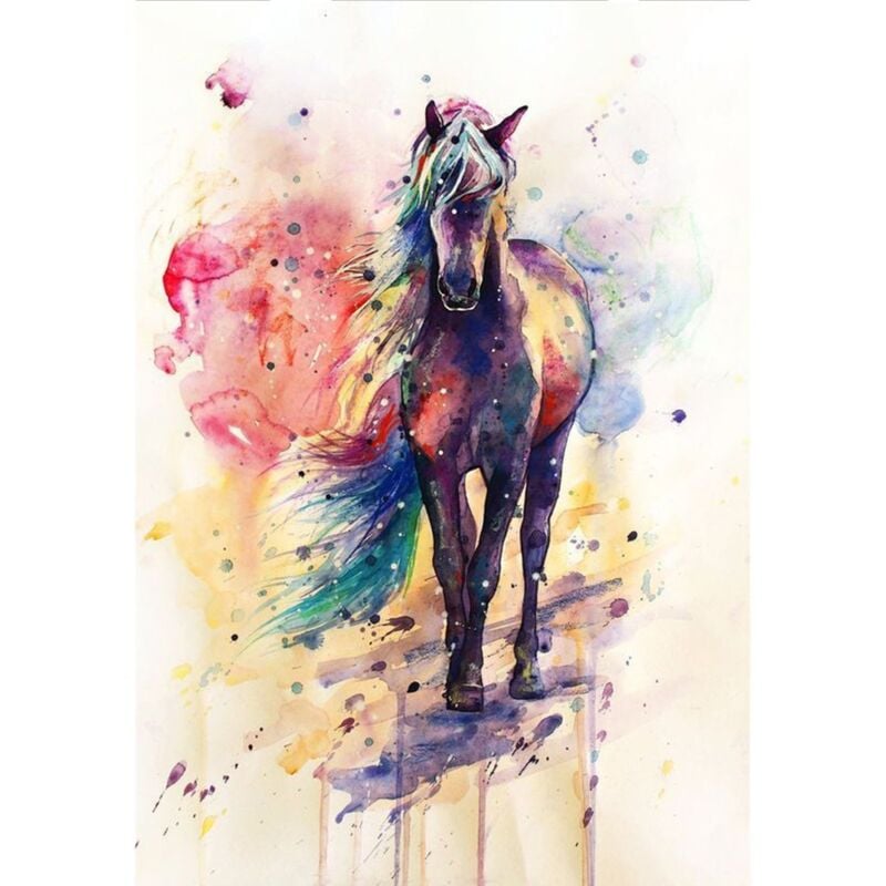 foto del prodotto decorazione murale, dipinto ad olio, opera d arte, acquerello, cavallo, animale, quadro da parete, decorazione per la casa, soggiorno, camera da