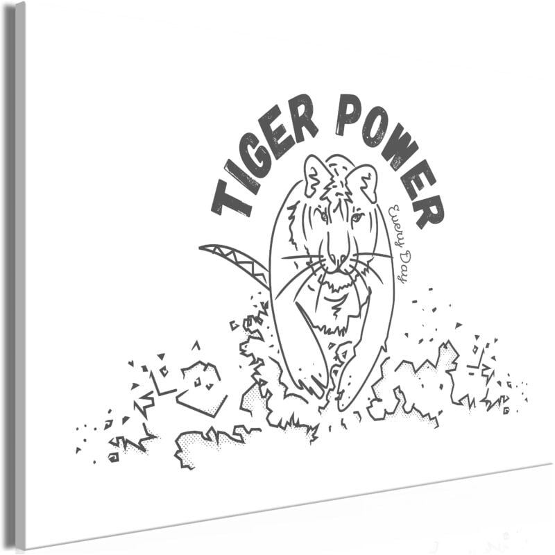 foto del prodotto decorazione murale dipinto su tela stampa premium in 1 parte su telaio in legno motivo power of the tiger 30x20 cm 110014678