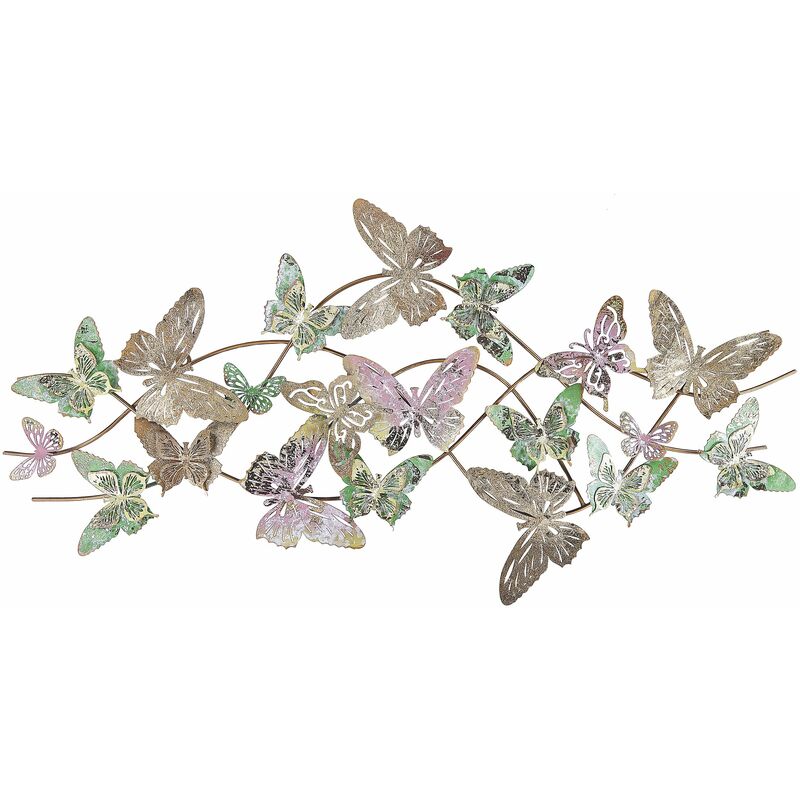 foto del prodotto decorazione murale in metallo farfalle multicolore 100 x 53 cm arte natura moderno glamour boho gallium