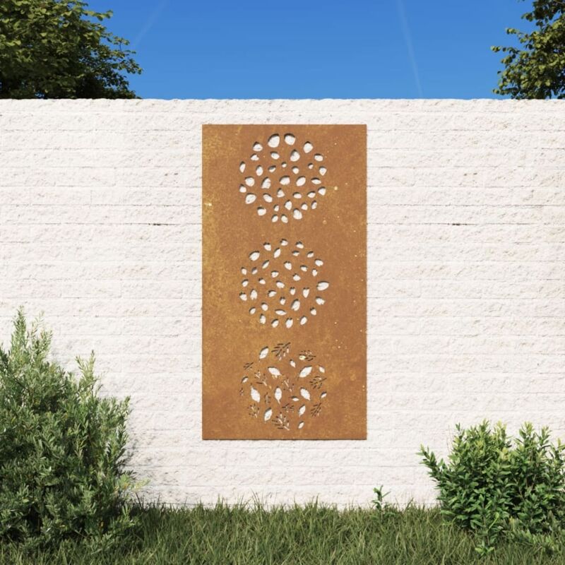 foto del prodotto decorazione muro da giardino 105x55 cm foglia acciaio corten vidaxl