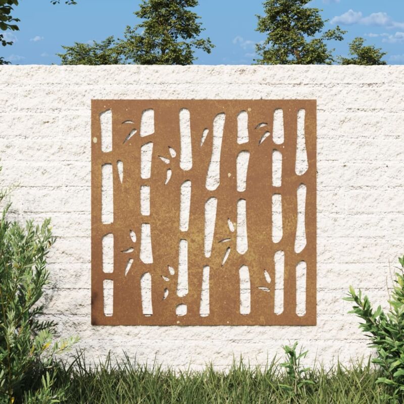 foto del prodotto decorazione muro da giardino 55x55 cm bamb in acciaio corten vidaxl