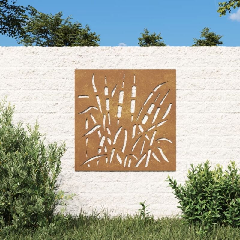 foto del prodotto decorazione muro da giardino 55x55 cm erba in acciaio corten vidaxl