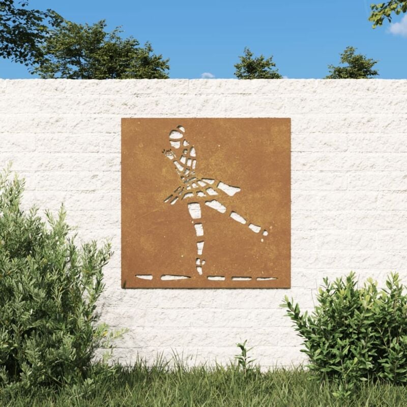 foto del prodotto decorazione muro giardino 55x55 cm ballerina in acciaio corten vidaxl